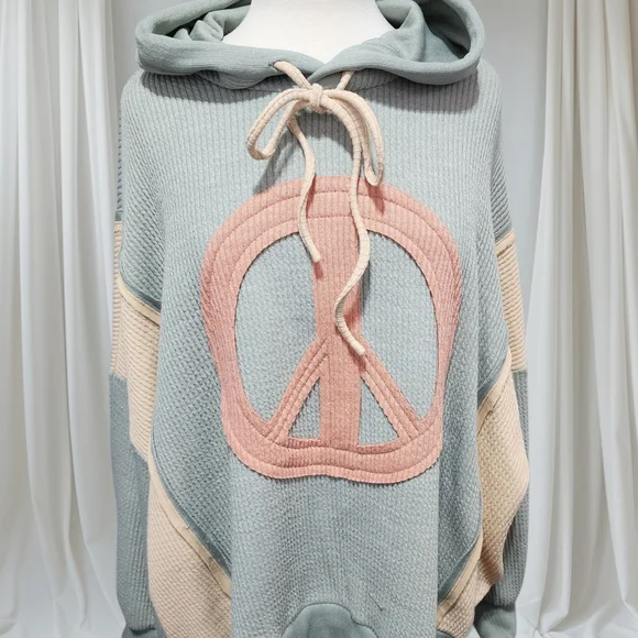 POL Peace Sign Boutique Oversized Hoodie – NWOT Size Large - Picture 2 of 4